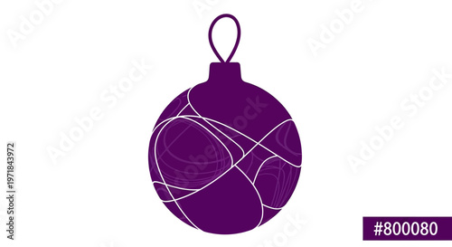 Purple Christmas Tree Ornament Decoration.