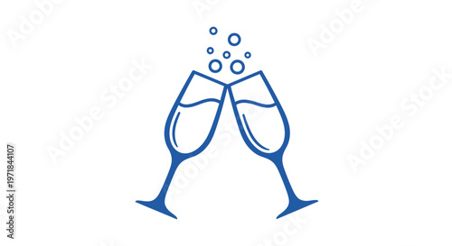 Two Glasses Champagne Toast Celebration.