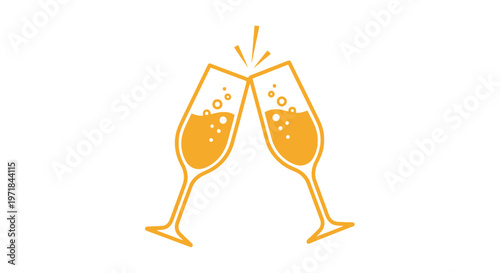 Two Glasses of Champagne Together.