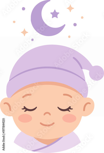 Baby Sleeping Under Moonlight.