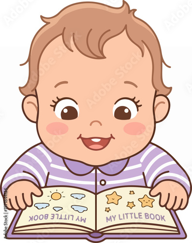 Baby Reading a Little Book.