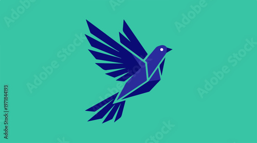 Blue Bird Icon Graphic Design.
