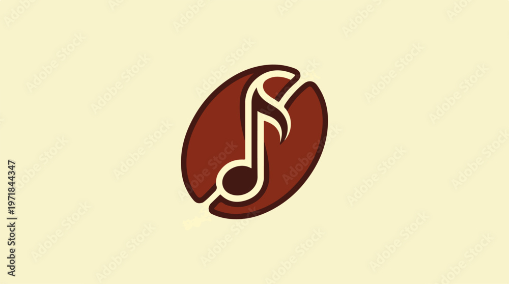 Fototapeta premium Brown Music Note Coffee Bean.
