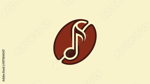 Brown Music Note Coffee Bean.