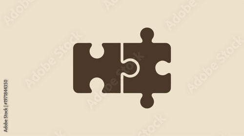 Brown Puzzle Pieces Connected.