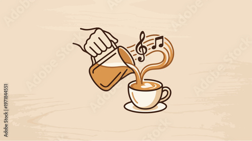 Coffee Pouring into Cup.