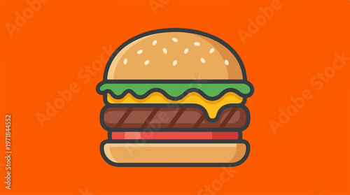 Colorful Burger Icon Graphic Design.