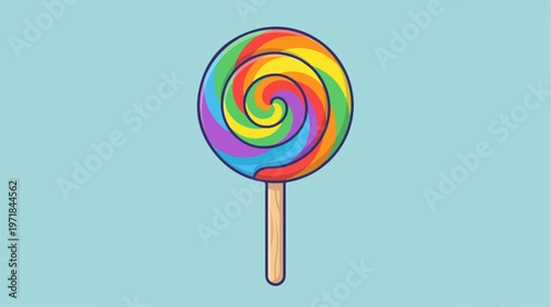 Colorful Lollipop on Stick.