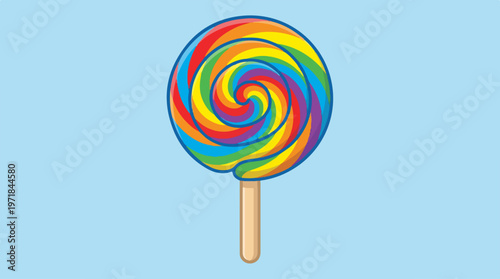 Colorful Lollipop on Stick.