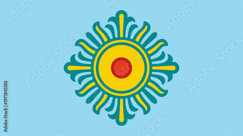Flag of Argentina Sun Symbol.