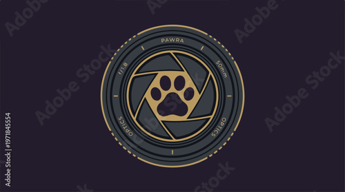 Golden Paw Camera Lens Icon.