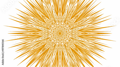 Golden Spiky Abstract Art Design.