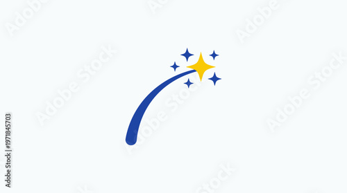 Abstract Shooting Star Icon on White Background