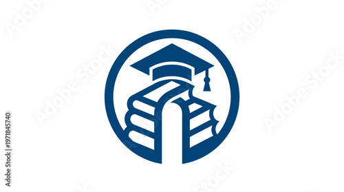 Icon of Educational Books and Mortarboard