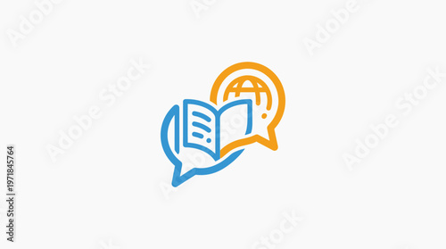 Language Learning and Global Communication Concept Logo