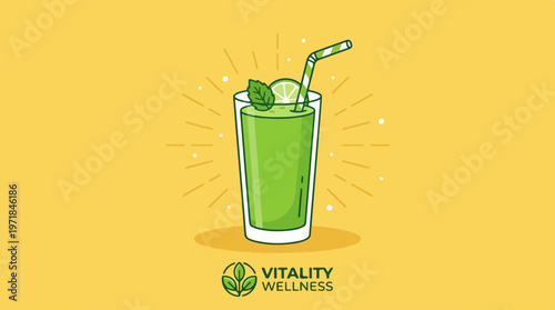 Green Juice Drink with Lime.