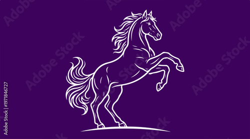 Horse Outline White Silhouette.