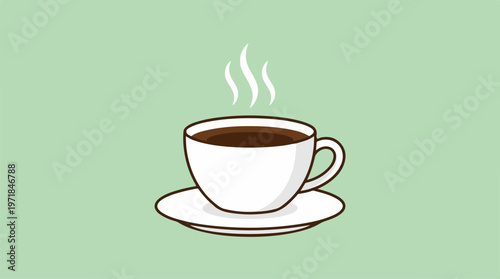 Hot Coffee Cup on Saucer.