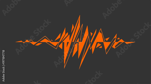 Orange sound wave graphic design.