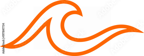 Orange Wave Graphic Design Element.