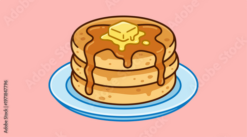 Pancakes with Butter and Syrup.