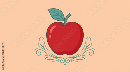 Red Apple Fruit Illustration.