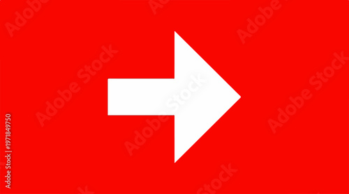 White Arrow on Red Background.