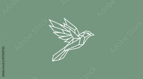 White Bird Line Art Flying.