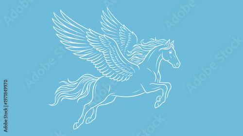 Winged Horse Mythical Creature Flying.