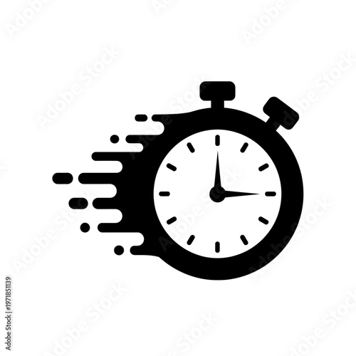 Concept of Swift Time: A sleek, dynamic graphic showcases a stopwatch in full motion, representing the essence of speed, efficiency, and the fleeting nature of time.