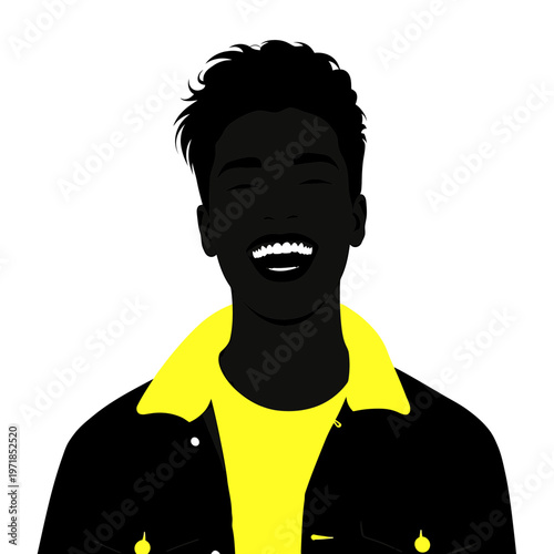 Joyful Silhouette: A striking silhouette of a smiling person, exuding happiness and positivity.