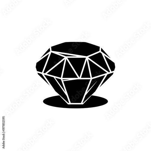 Diamond Silhouette: An elegant, black diamond silhouette with intricate facets, representing clarity, precision, and enduring beauty.