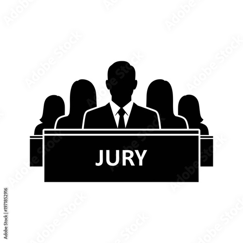 Legal Ensemble: Silhouette of a jury, embodying the essence of impartial judgment and the collective pursuit of truth, is ready to embark on the path of law and justice