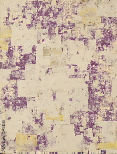 Abstract artwork with soft purple and yellow patches