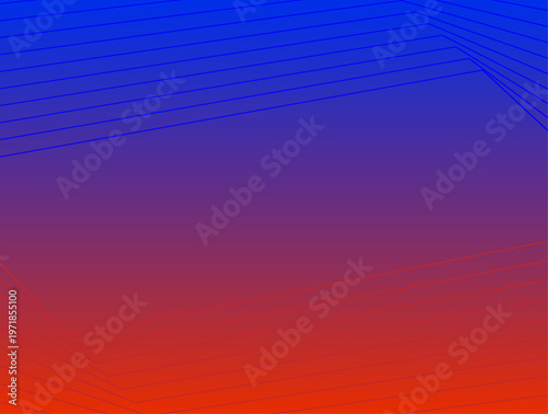 青から赤へ変化するグラデーションとシャープなライン構成の抽象背景、ダイナミックなエネルギーを感じるデザイン