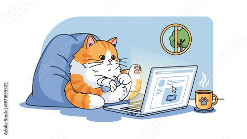 Cat sitting on laptop computer keyboard.