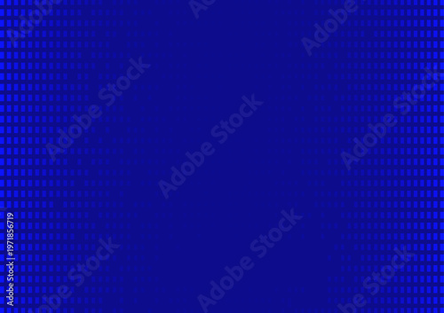 デジタル空間をイメージした青色グラデーションのドットパターン背景、未来感のあるテクノロジー抽象バナー素材