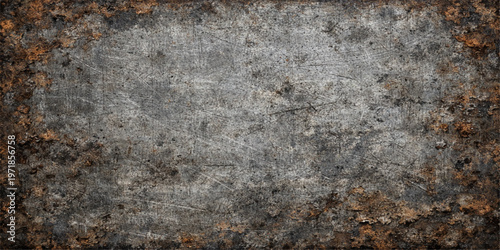 Weathered brown rust on an old grungy metal surface creates a rough vintage texture with an aged material pattern for a dirty grunge backdrop