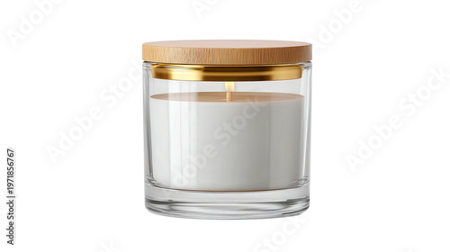 Minimal luxury candle jar mockup background isolated on a Transparent background, PNG file.