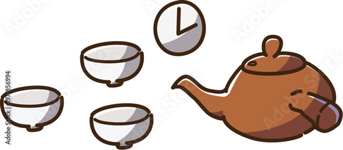 お茶を待つ　カラー