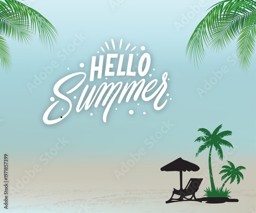 Hello, summer typography t-shirt design