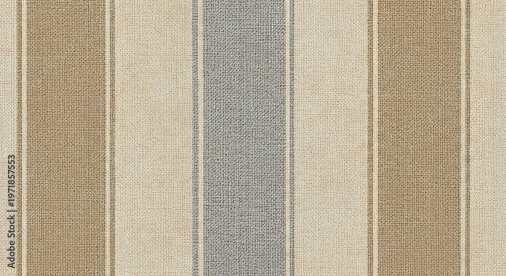 textured linen striped wallpaper, vertical stripes with woven fabric appearance in natural earthy tones, beige sand and soft gray palette, realistic textile effect, seamless repeat pattern, 
