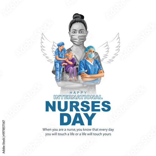 Happy international nurse day super hero Vector Image. abstract vector illustration design