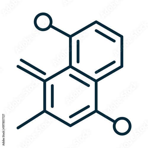 Chemical structure illustration representing molecular bonds and scientific research.