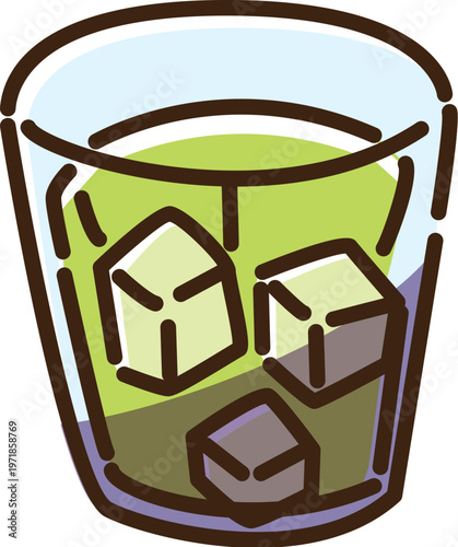 冷たいお茶　カラー