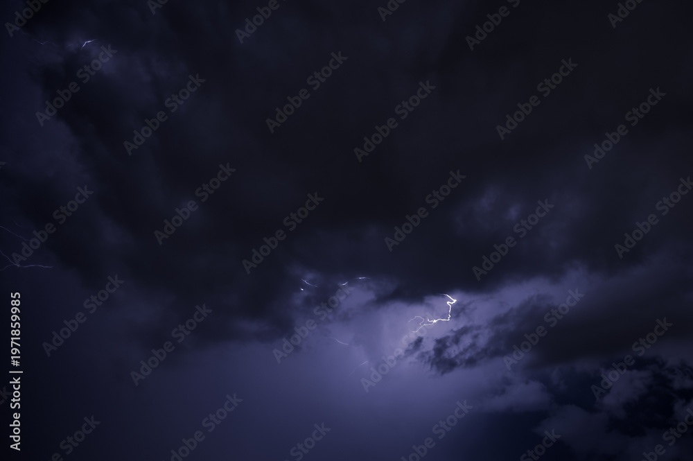 Fototapeta premium Lightning strike breaking through 3