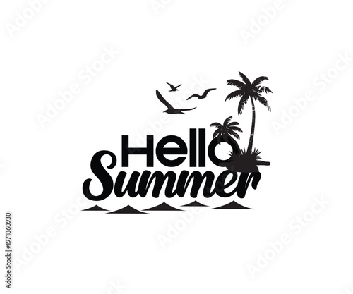 Hello, summer typography t-shirt design