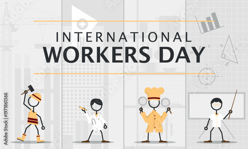 International Workers Day Poster. Various professions