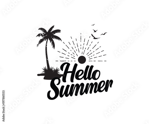 Hello, summer typography t-shirt design