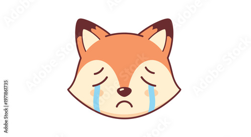 Sad Fox Emoji Crying Tears, Expressing Sadness and Disappointment